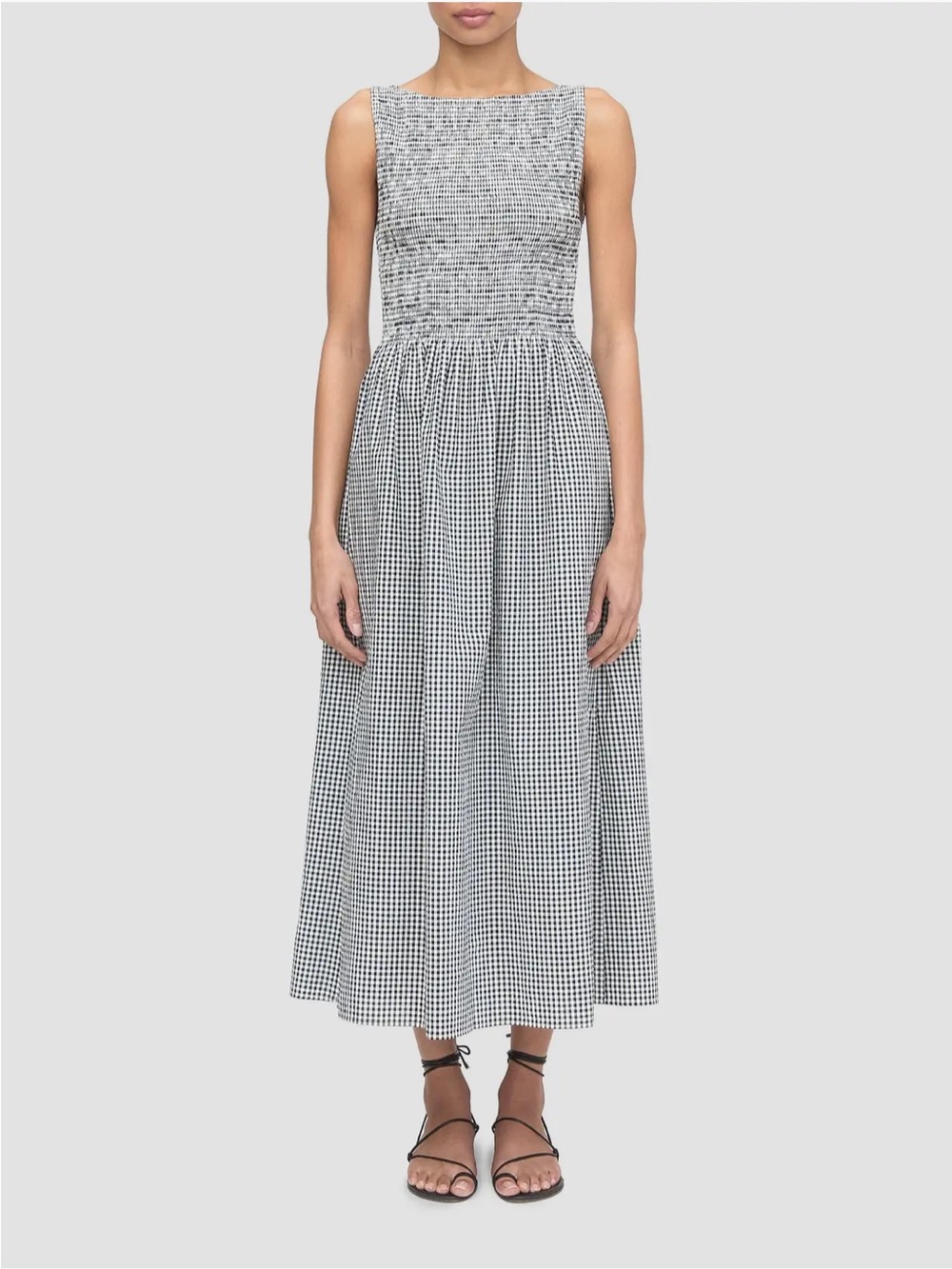 Hill House Cosmina Black & White Gingham Nap Dress